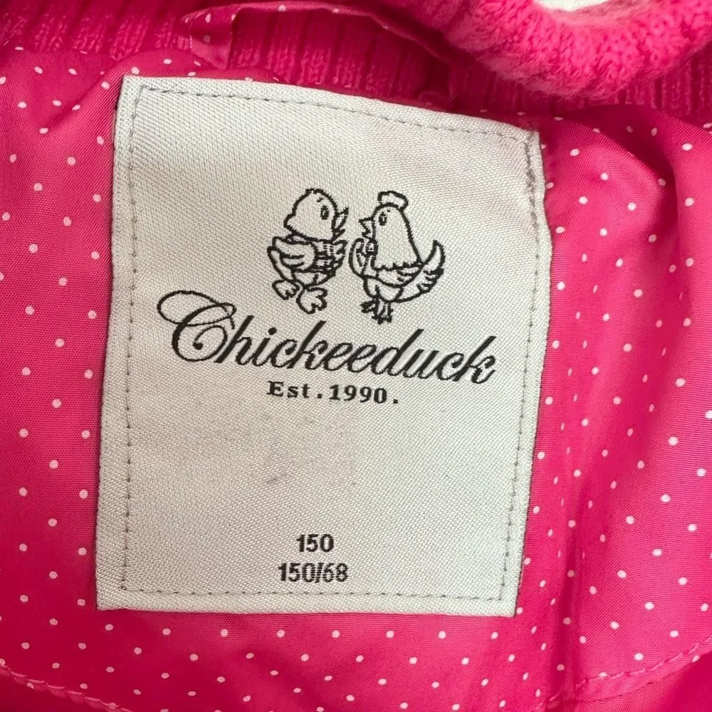 Chickeeduck Girls Pink Polka Dot Removable Hoodie Puffer Zip Up Vest Pockets